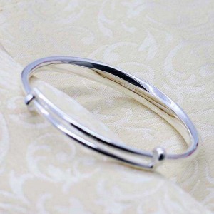 999 silver konvex armband, push and pull levande munsilverarmband, enkla trendiga silversmycken